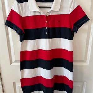 Tommy Hilfiger Red and White Polo Shirt
